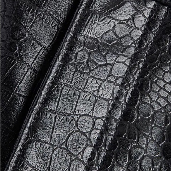 Express  Pant Sz 8 Super High Waisted Croc Embossed Faux Leather Crop Straight - Picture 4 of 6